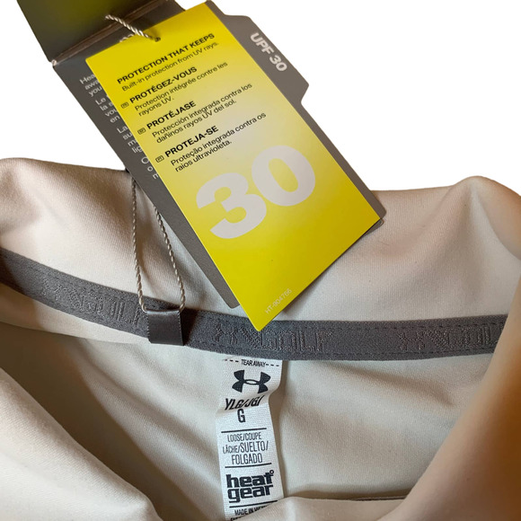 Under Armour polo girls YL white SPF 30 TOP GOLF - Picture 3 of 4